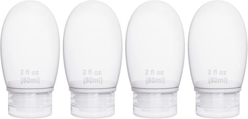 imuviy Silicone Travel Bottles for Toiletries TSA Approved Travel Size Containers Set 4 Pack Portable Leak Proof Refillable Cosmetic Squeeze Bottles Shampoo Hair Conditioner Body Lotion Bath Shower Gel - Image 1